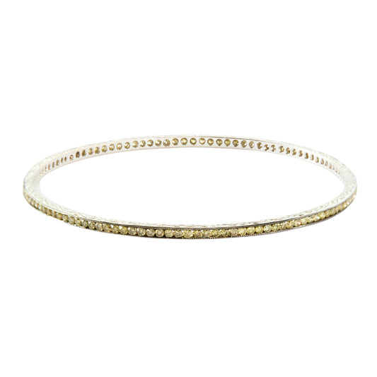 Green Diamond Channel Set Bangle - Main Img