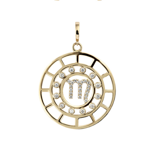 Scorpio Zodiac Pendant with Diamond - Main Img