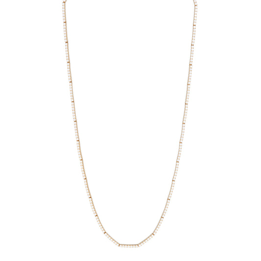 Full Diamond Thin Lyra Necklace