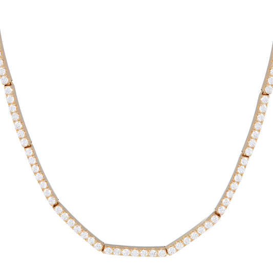 Full Diamond Thin Lyra Necklace - Main Img