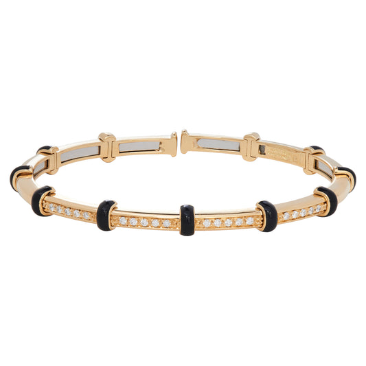 Black Enamel Dome Spring Carly Bracelet - Main Img