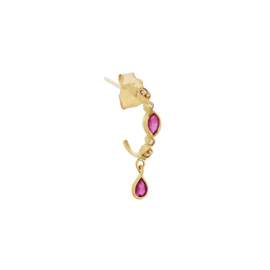 Ruby Hoop Earrings - Main Img