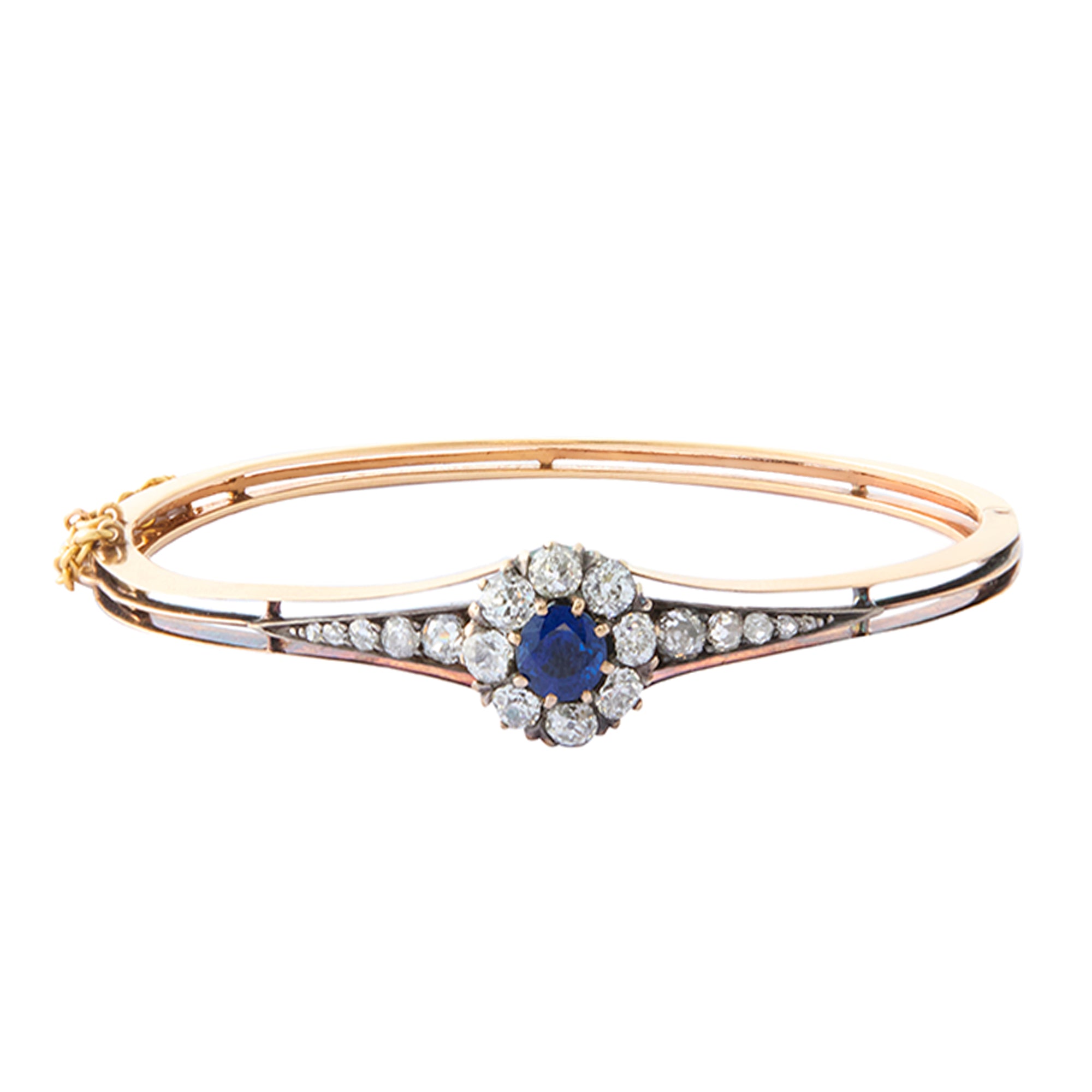 Victorian Cluster Bangle Sapphire and Diamond