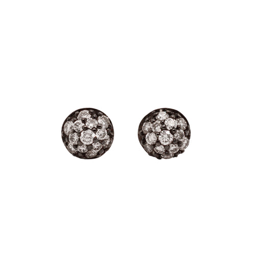 Petite Disco Ball Studs - White Gold - Main Img