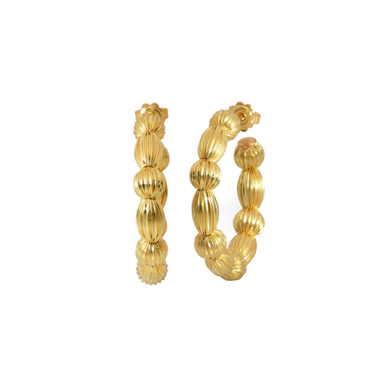 Large Beaded Hoops - Main Img