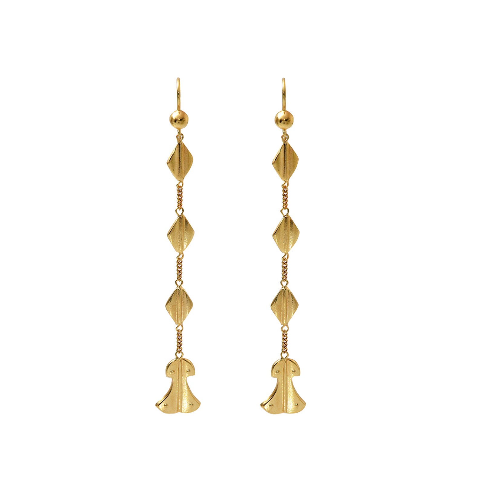 Lalaounis Long Helen of Troy Earrings - Earrings - Broken English Jewelry front view