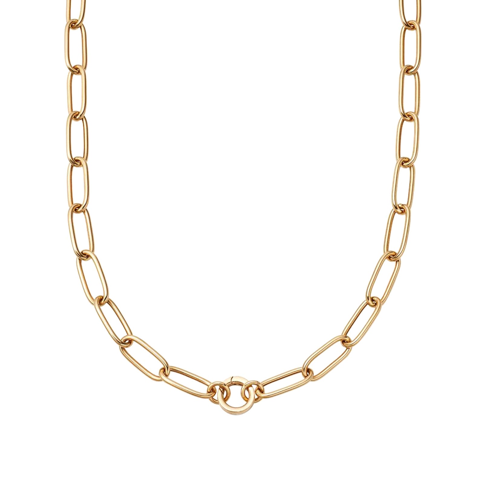 Loquet 26" Paper Clip Chain Necklace - Necklaces - Broken English Jewelry front view