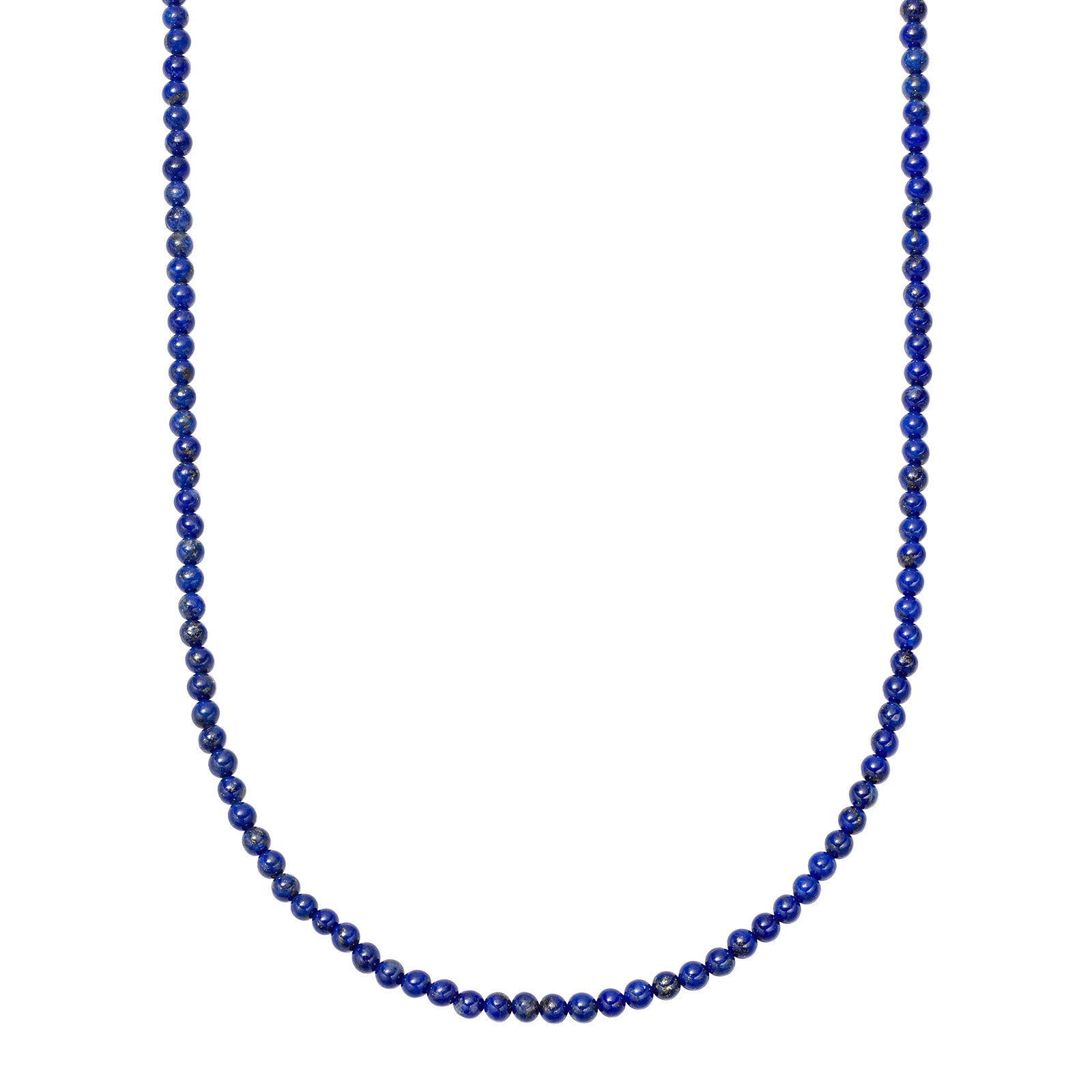 Loquet Lapis Beaded Chain - Necklaces - Broken English Jewelry, front view
