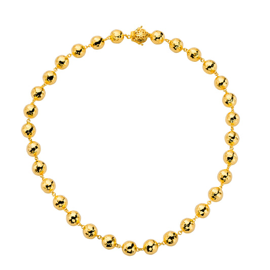 18" Hammered Disco Ball Chain Necklace - Main Img