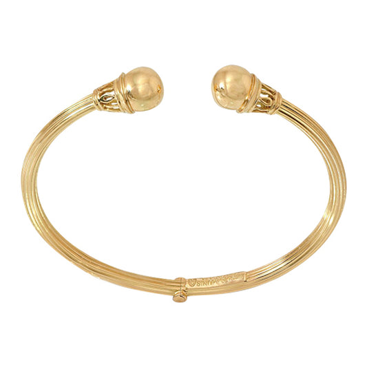 Fluted Bead Hellenistic Coil Bracelet - Main Img
