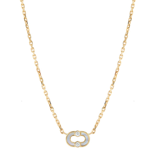 Mother of Pearl & Diamond Magnetic Necklace - Main Img