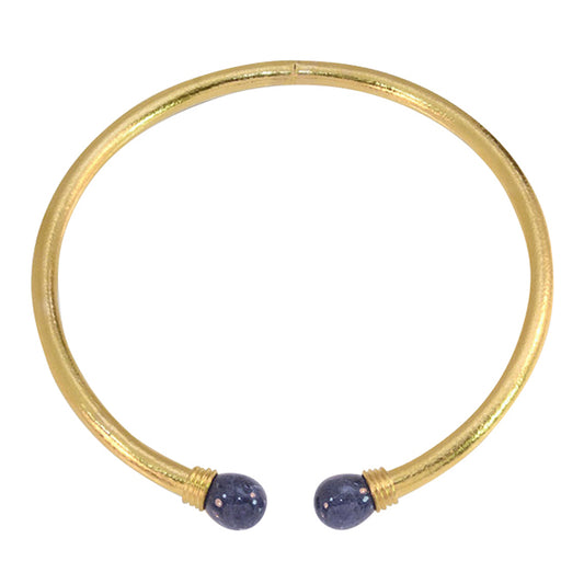 Sodalite Beaded Hand Hammered Choker Necklace - Main Img