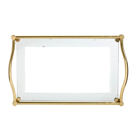 Vintage Glass Tray with Brass Accent - Main Img