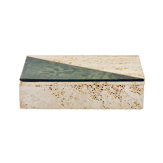 Italian Travertine and Marble Box - Main Img