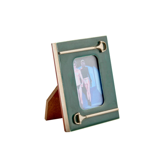 Gucci Green Enamel and Silver-Plated Picture Frame