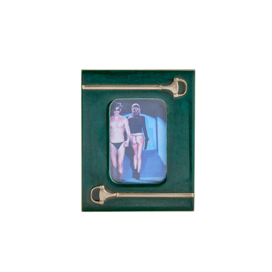 Gucci Green Enamel and Silver-Plated Picture Frame - Main Img