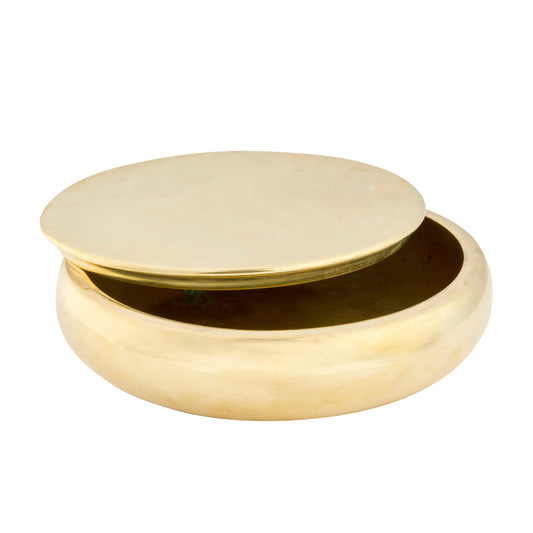 Flat Lidded Brass Box