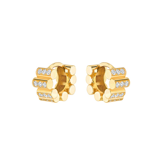 Mini Pave Diamond Edge Huggies - Main Img