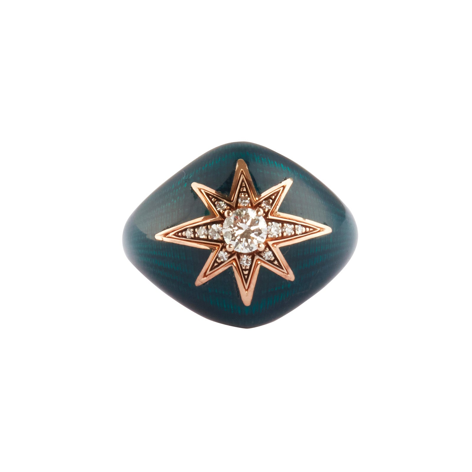 Color Blossom Signet Ring, Yellow Gold, White Gold, Malachite And Diamonds  - Jewelry - Collections