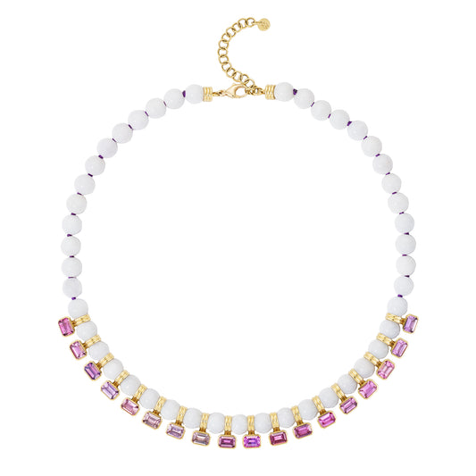 Spinel and White Jade Necklace