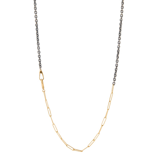 Mix Cable Chain Necklace - Yellow Gold - Main Img