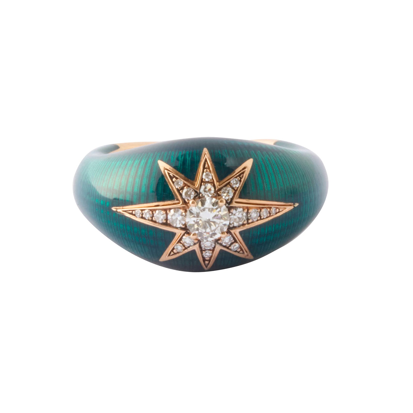Selim Mouzannar Aida Diamond Ring - Petrol Enamel - Rings - Broken English Jewelry