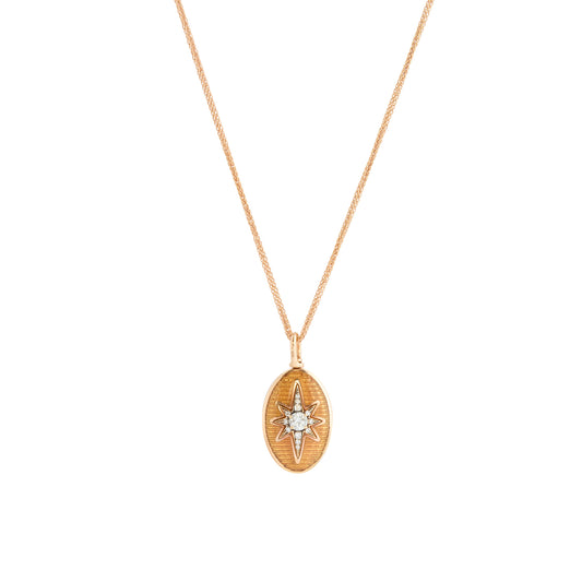 Orange Enamel Aida Pendant Necklace - Main Img