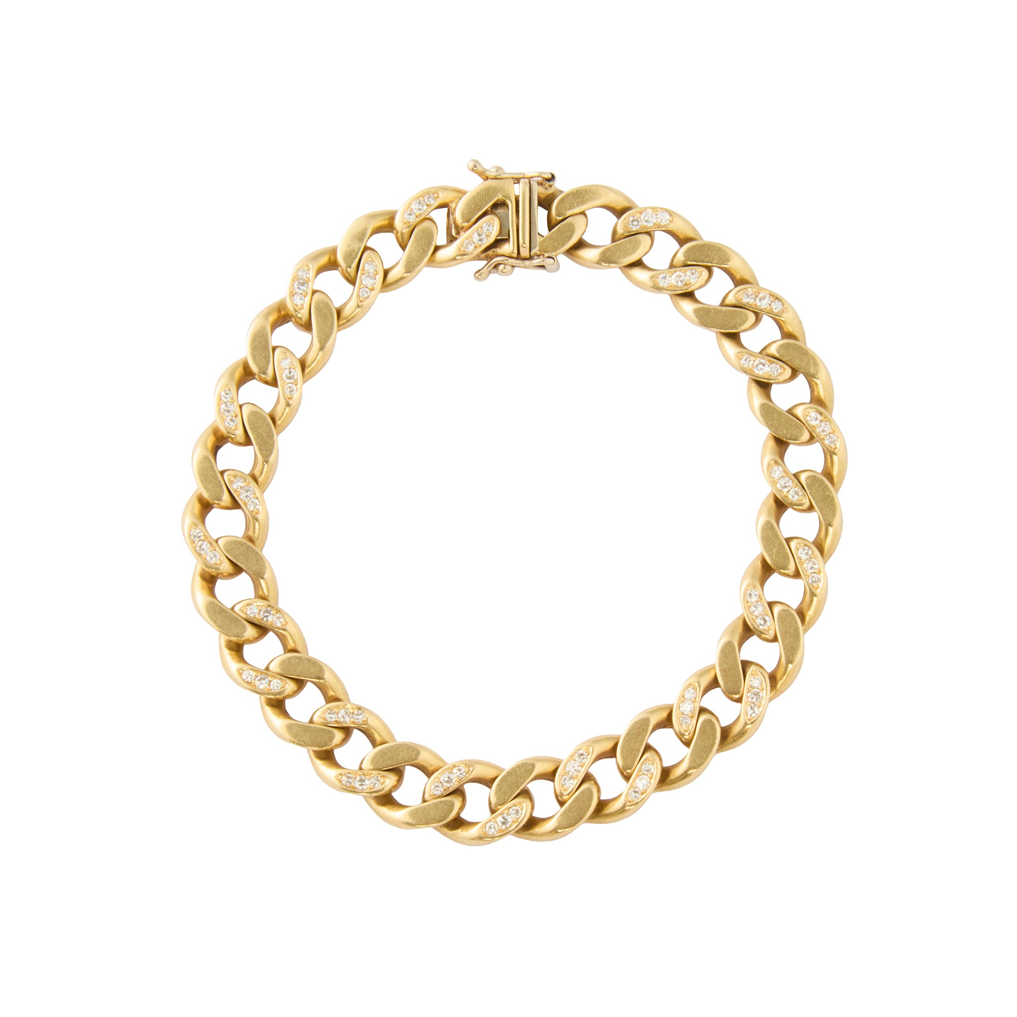 Bulgari Diamond Curb Link Bracelet in 18K Yellow Gold – Circa 1960s