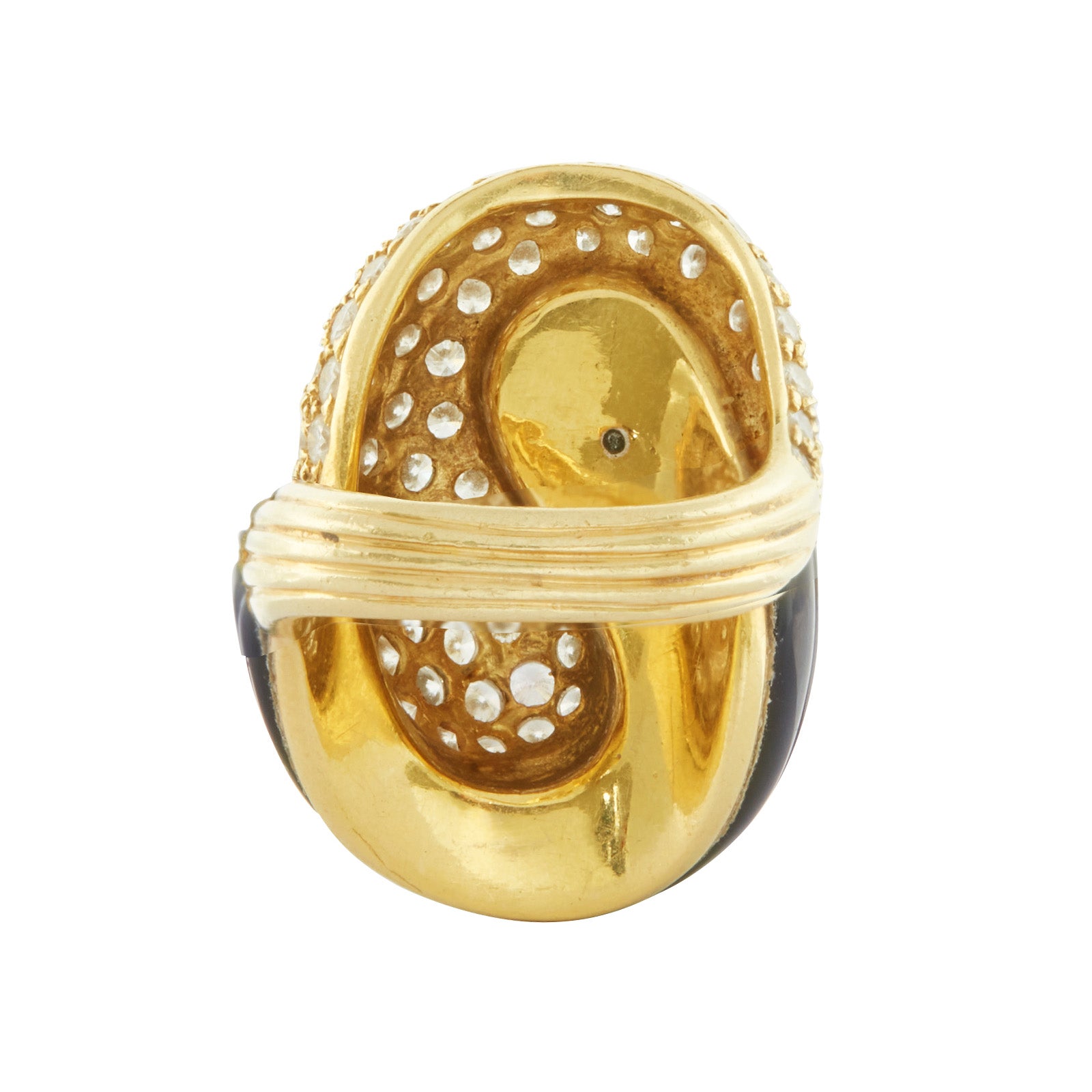 Antique & Vintage Jewelry Diamond and Onyx Swirl Ring - Rings - Broken English Jewelry back view