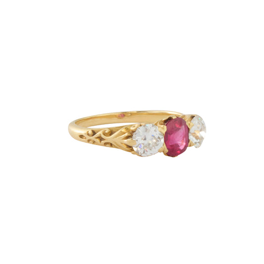 Diamond and Burma Ruby TB Starr Ring