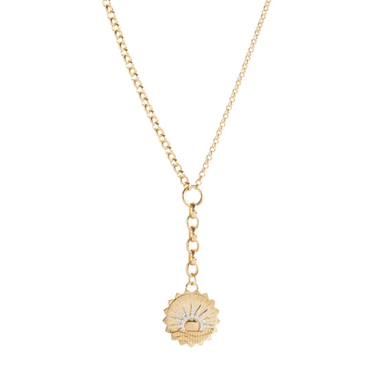 Diamond New Beginnings Compass Mixed Belcher Necklace - Main Img