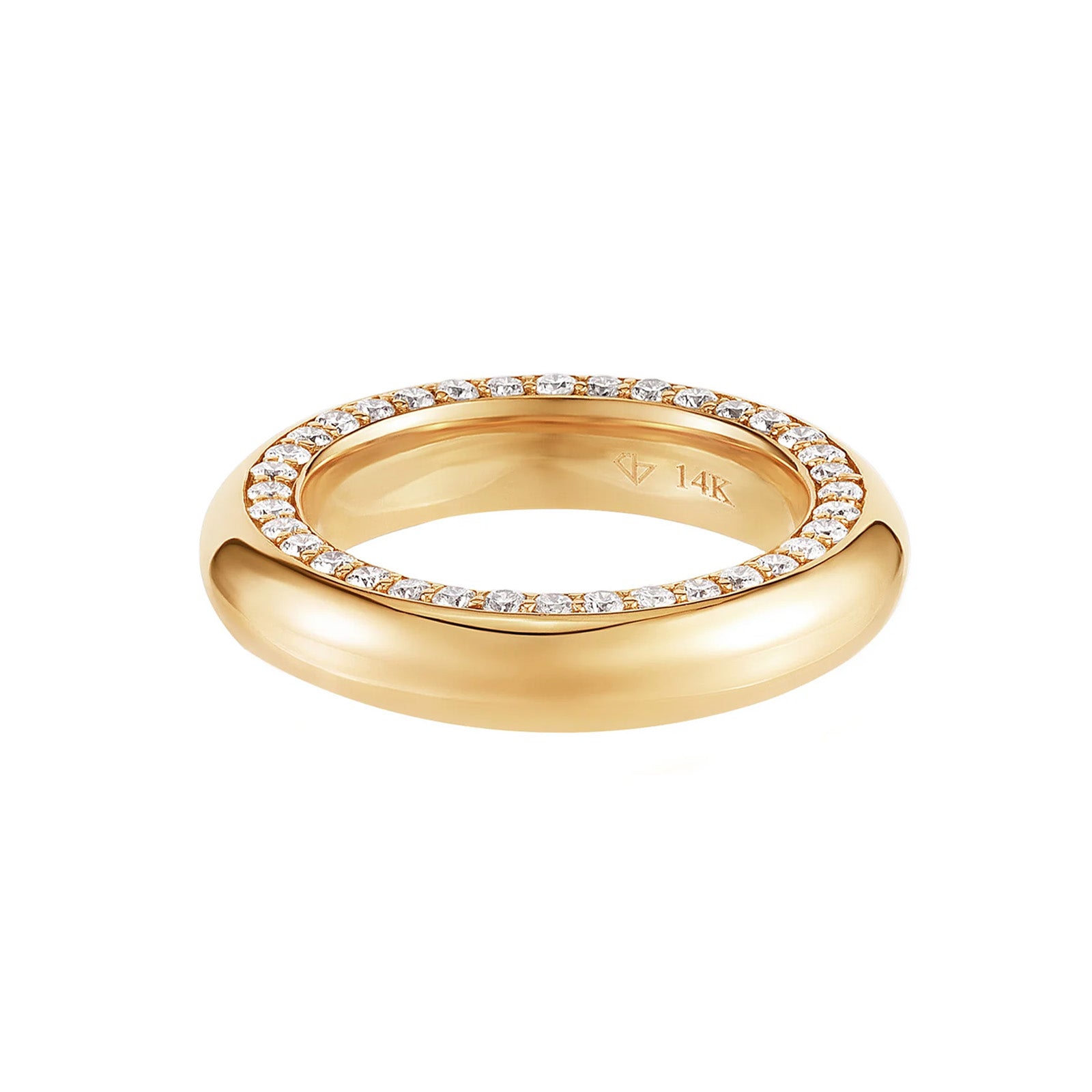 Carbon & Hyde Gold Bombe Ring - Rings - Broken English Jewelry top angled view