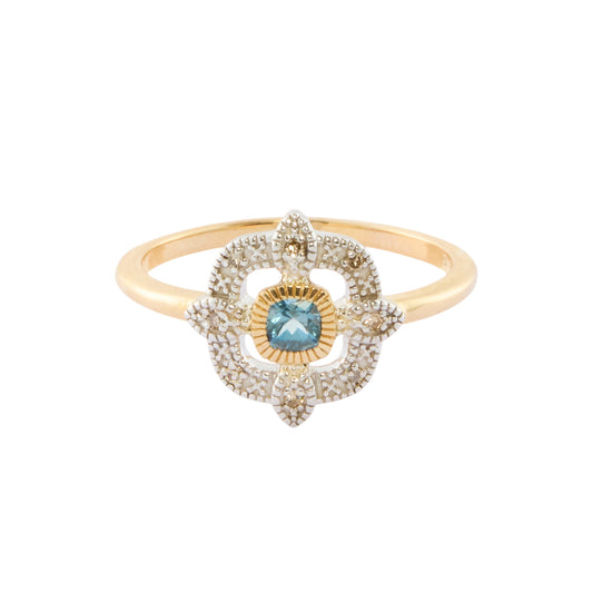 Bettina Ring - London Blue Topaz and Diamond - Main Img