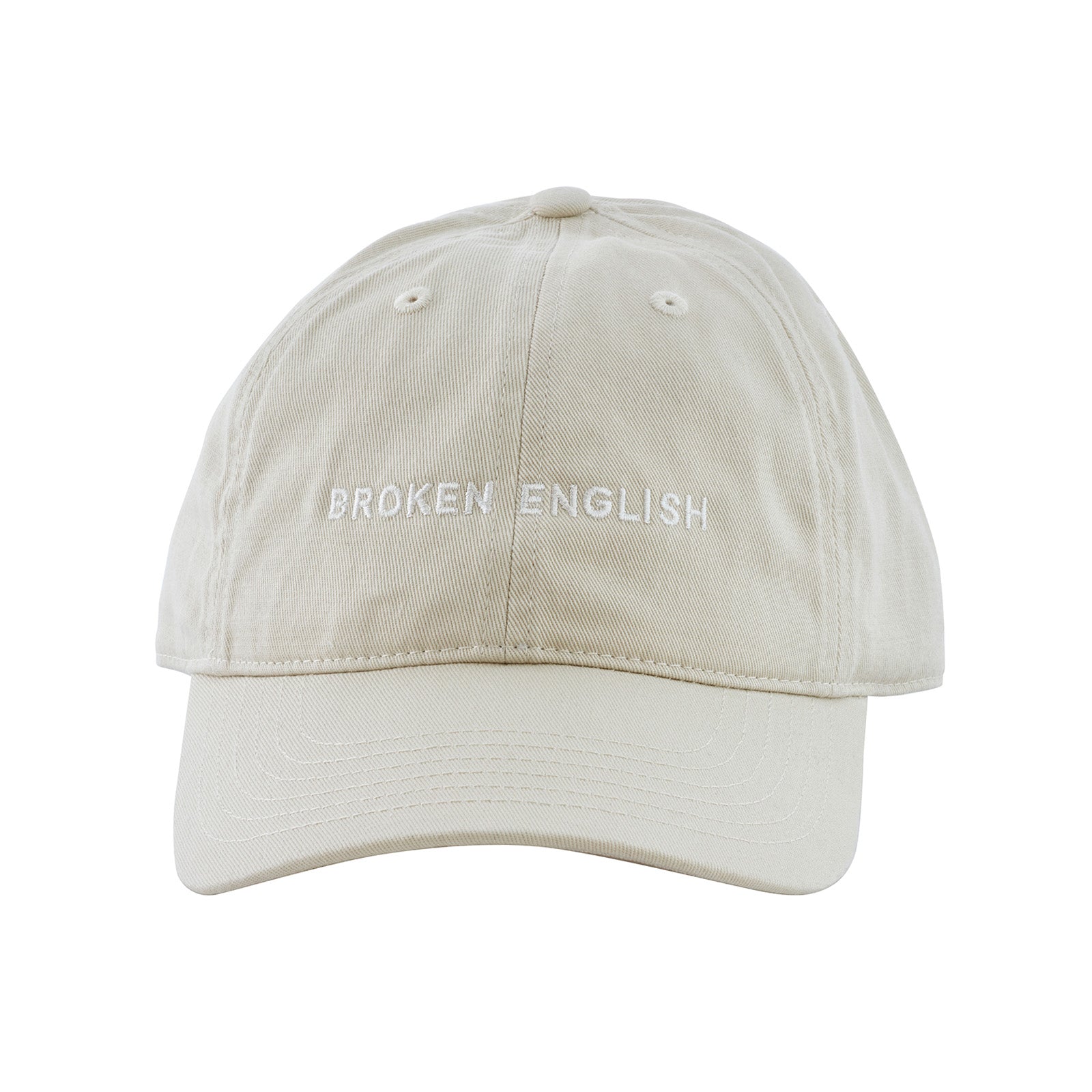 BE Accessories Creme Embroidered Hat - Accessories - Broken English Jewelry front