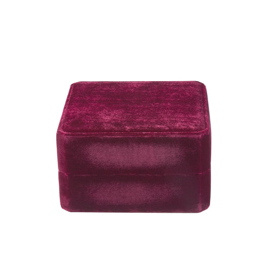 Medium Velvet Jewelry Box - Merlot - Main Img