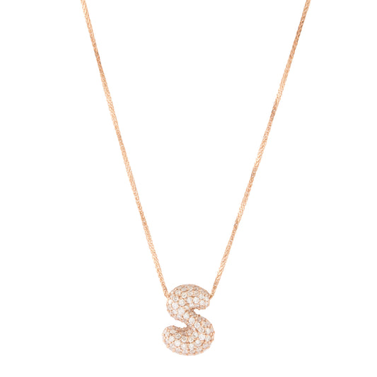 Puff Letter "S" Necklace - Main Img