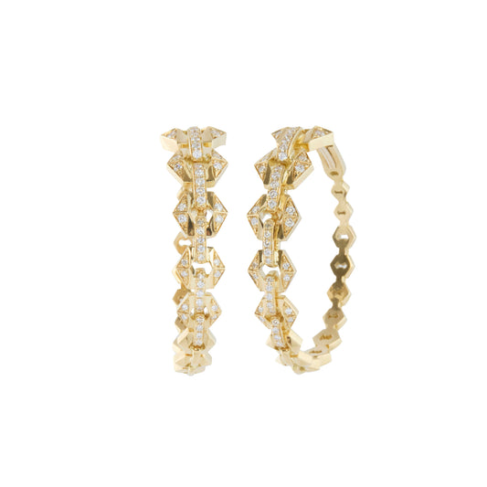 Diamond Large Flow Hoop Earrings - Main Img