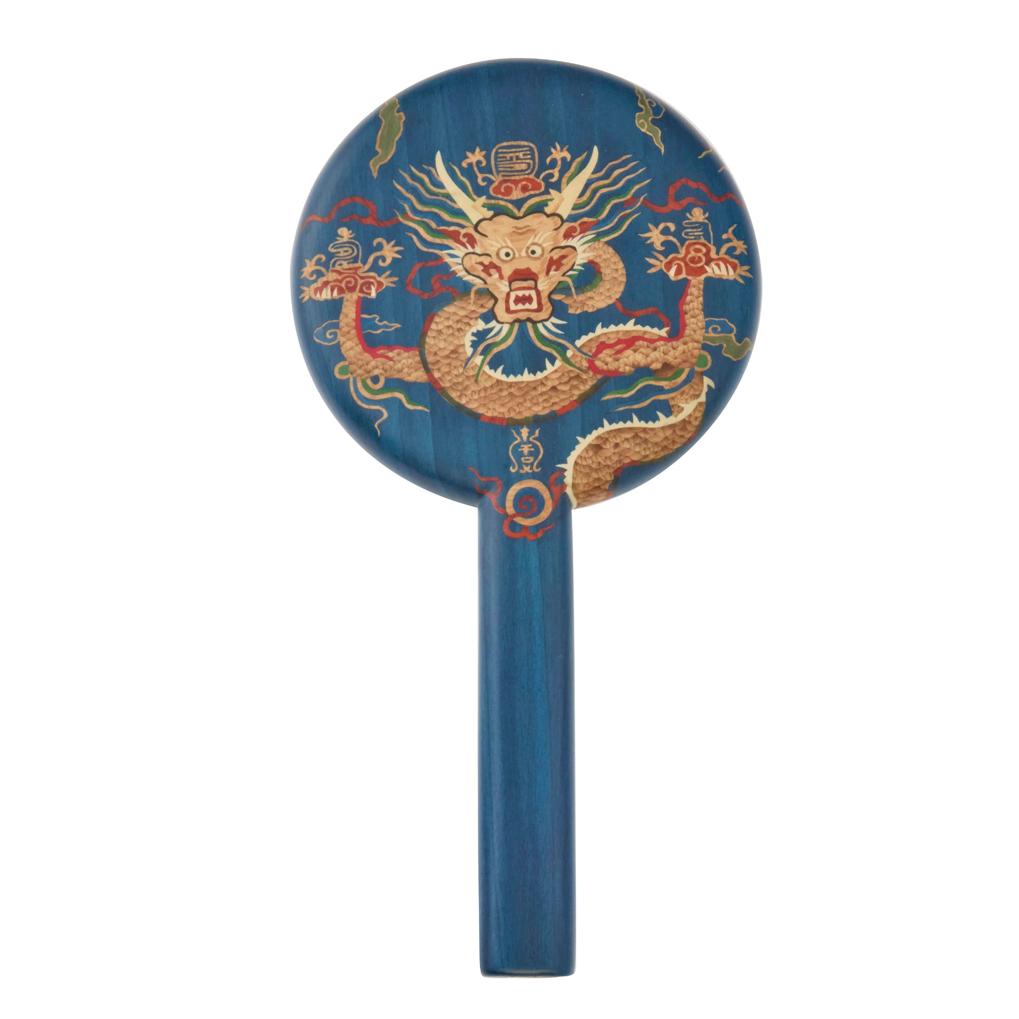 Dragon Print Marquetry Mirror