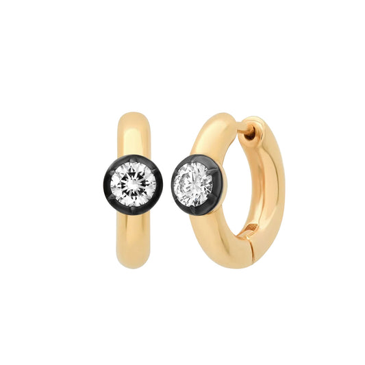 Diamond Beignet Hoop Earrings - Main Img