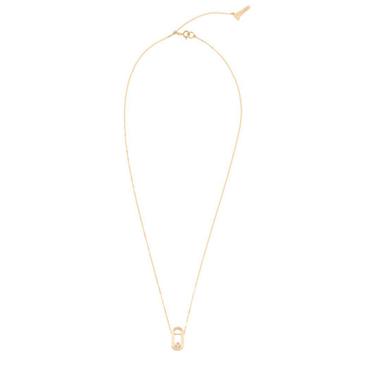 Single Diamond Oblong Beluga Necklace - Main Img