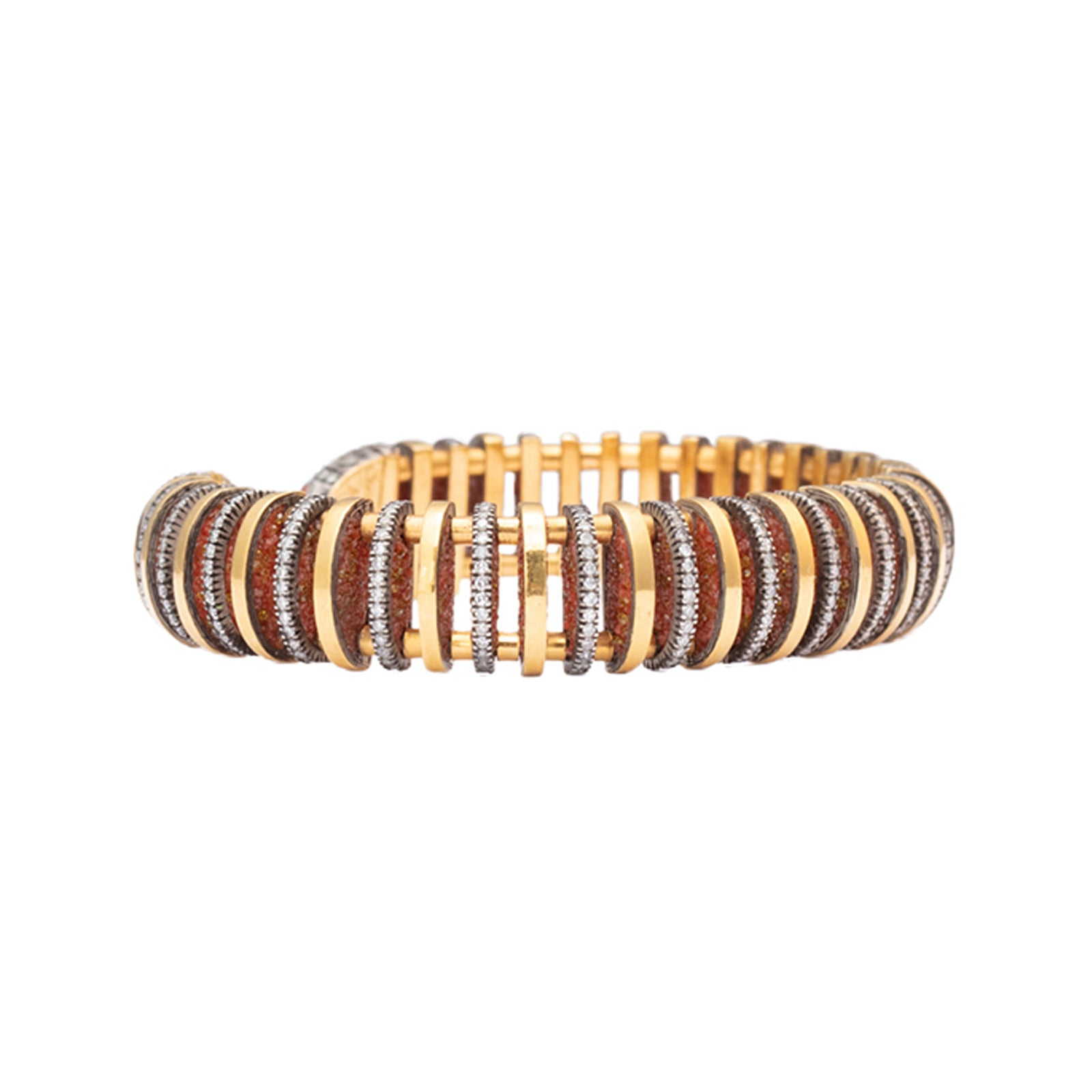 Sevan Bıçakçı Accordian Micro Mosaic Slice Cuff - Bracelets - Broken English Jewelry
