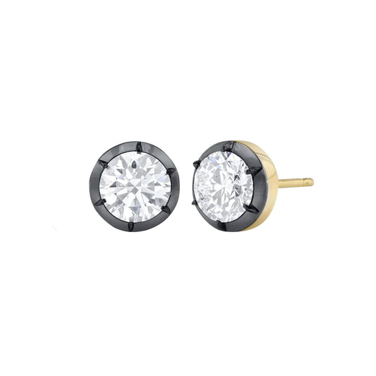Diamond Bouton Stud Earrings - Main Img