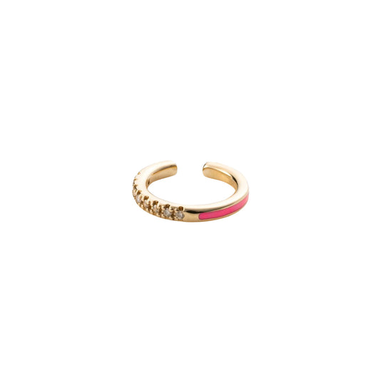 Bird of Paradise Ear Cuff - Neon Rose