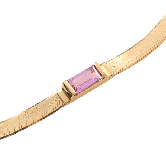 Pink Sapphire Herringbone Bracelet