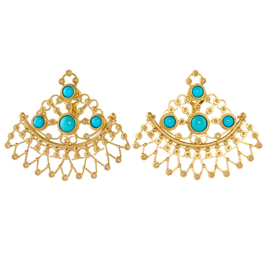 Turquoise Silk Road Earrings - Main Img