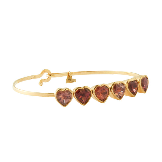 Six Heart Bracelet - Pink Tourmaline