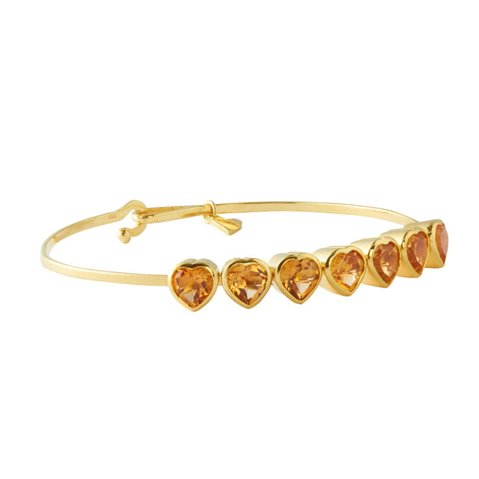 Seven Heart Bracelet - Citrine