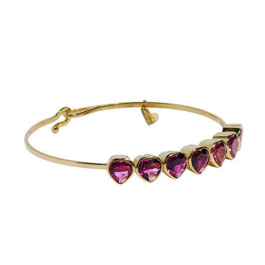 Seven Heart Bracelet - Pink Tourmaline
