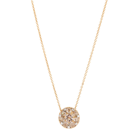 Diamond and Morganite Beirut Necklace - Main Img