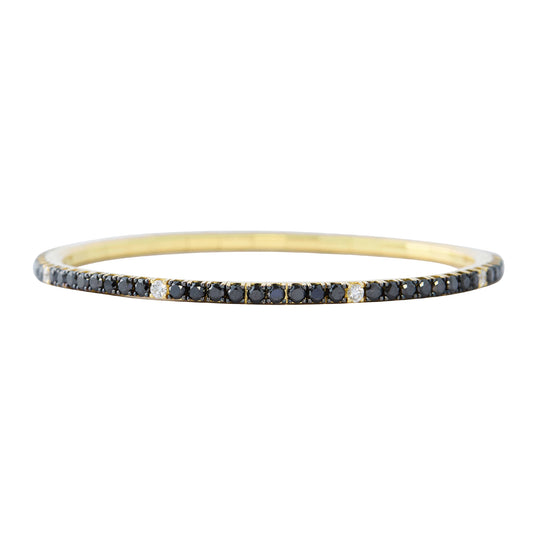 White Diamond and Black Diamond Extensible Tennis Bracelet - Main Img